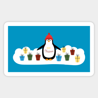 Christmas penguin and gifts Magnet